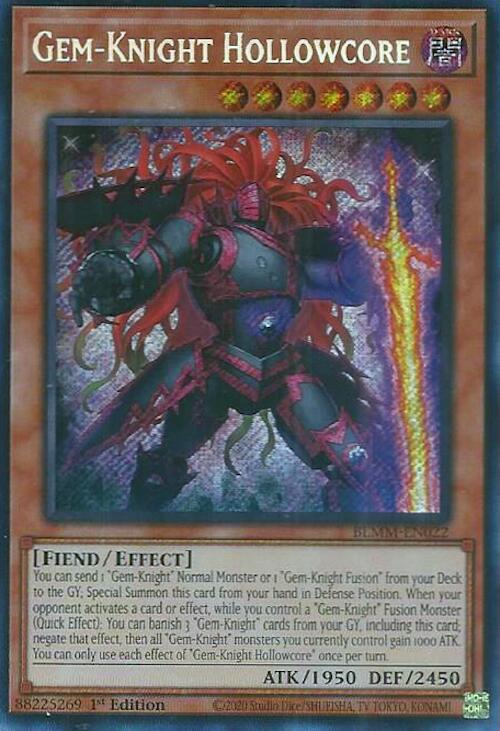 Gem-Knight Hollowcore [BLMM-EN022] Secret Rare | Black Swamp Games