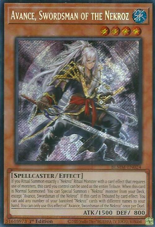 Avance, Swordsman of the Nekroz [BLMM-EN024] Secret Rare | Black Swamp Games