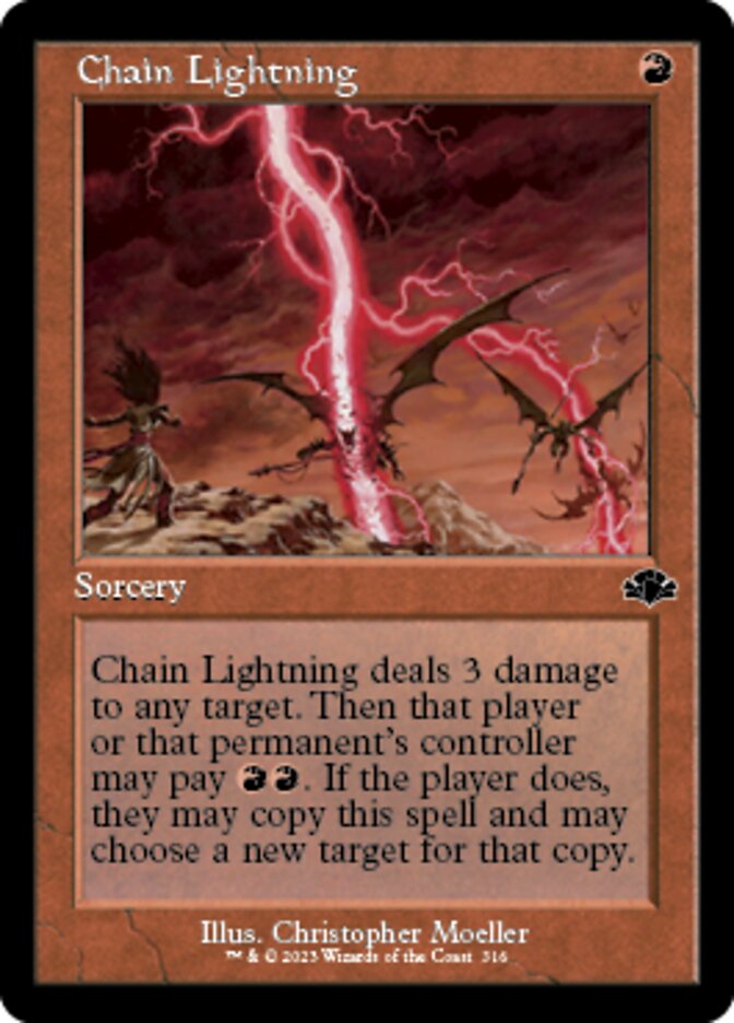 Chain Lightning (Retro) [Dominaria Remastered] | Black Swamp Games