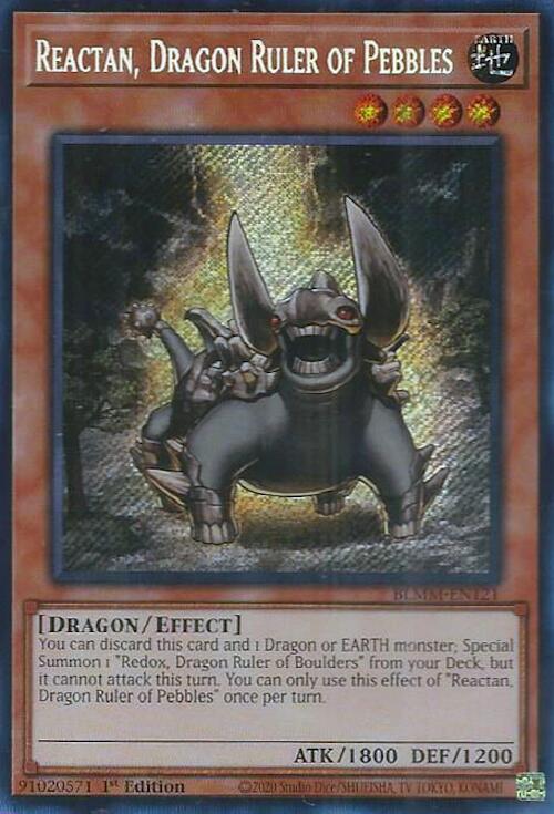 Reactan, Dragon Ruler of Pebbles [BLMM-EN121] Secret Rare | Black Swamp Games