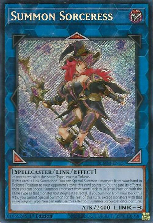 Summon Sorceress [BLMM-EN157] Secret Rare | Black Swamp Games