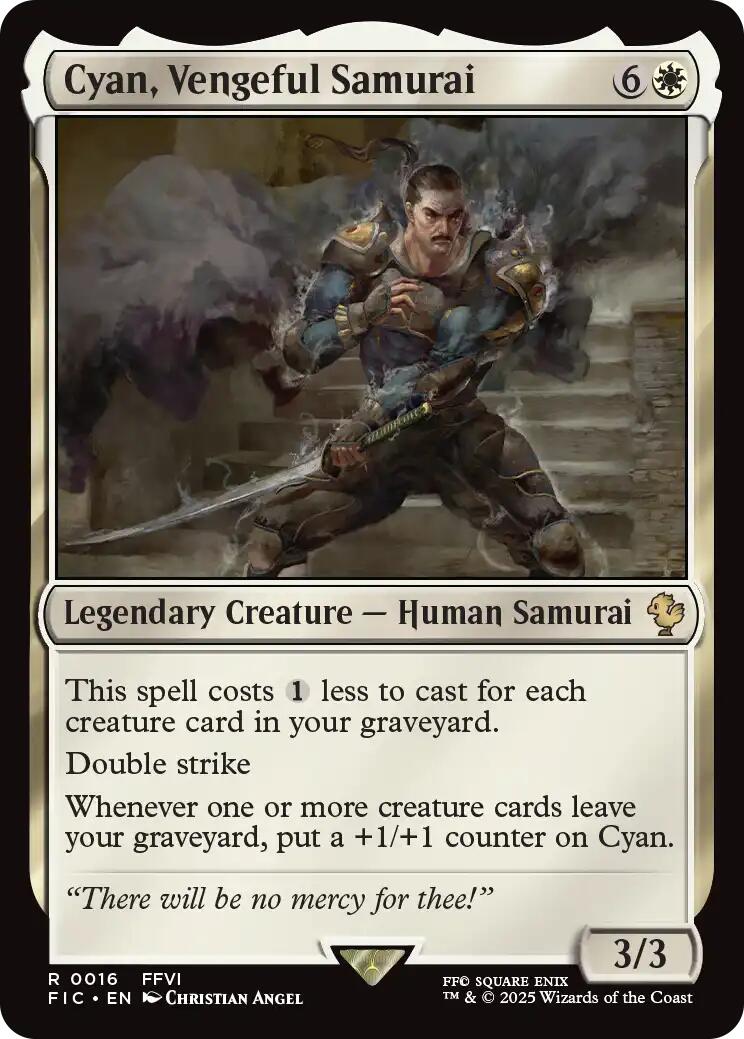 Cyan, Vengeful Samurai (Surge Foil) [FINAL FANTASY Commander] | Black Swamp Games