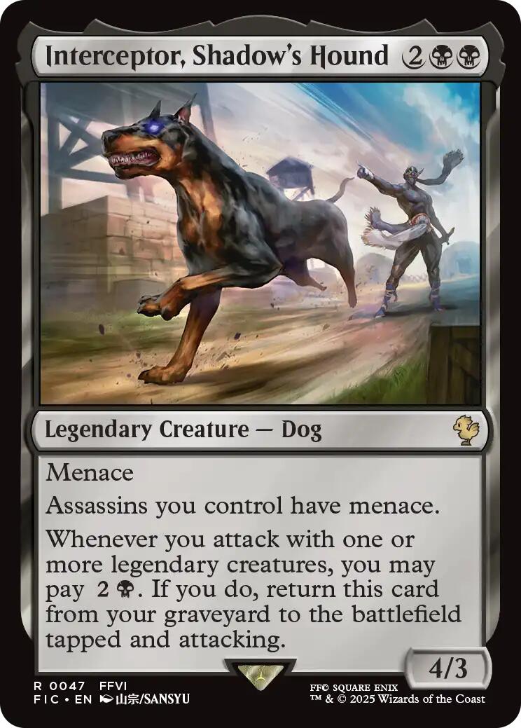Interceptor, Shadow's Hound (Surge Foil) [FINAL FANTASY Commander] | Black Swamp Games
