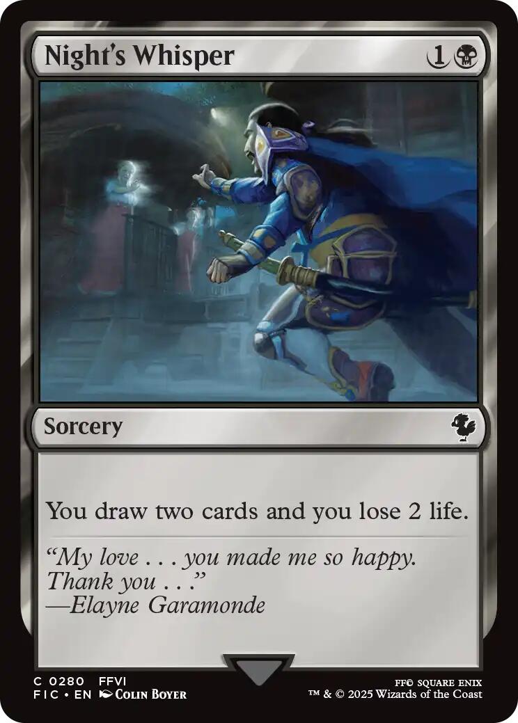 Night's Whisper (Surge Foil) [FINAL FANTASY Commander] | Black Swamp Games