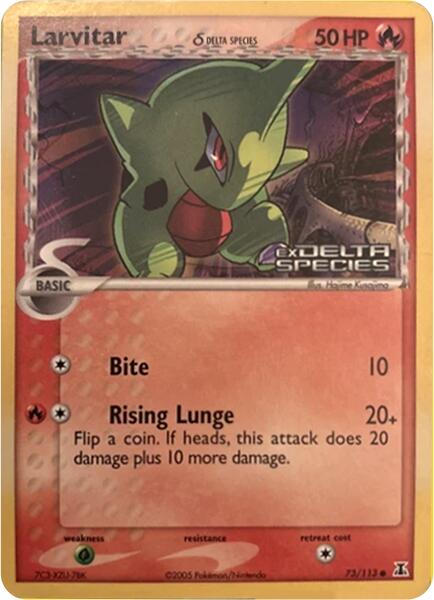 Larvitar (73/113) (Delta Species) (Stamped) [Miscellaneous Cards] | Black Swamp Games