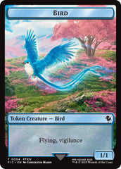 Bird // Hero (0028) Double-Sided Token (Surge Foil) [FINAL FANTASY Commander Tokens] | Black Swamp Games