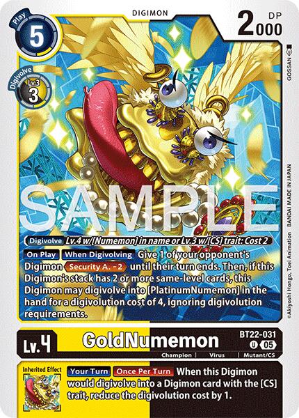 GoldNumemon [BT22-031] [Cyber Eden] | Black Swamp Games