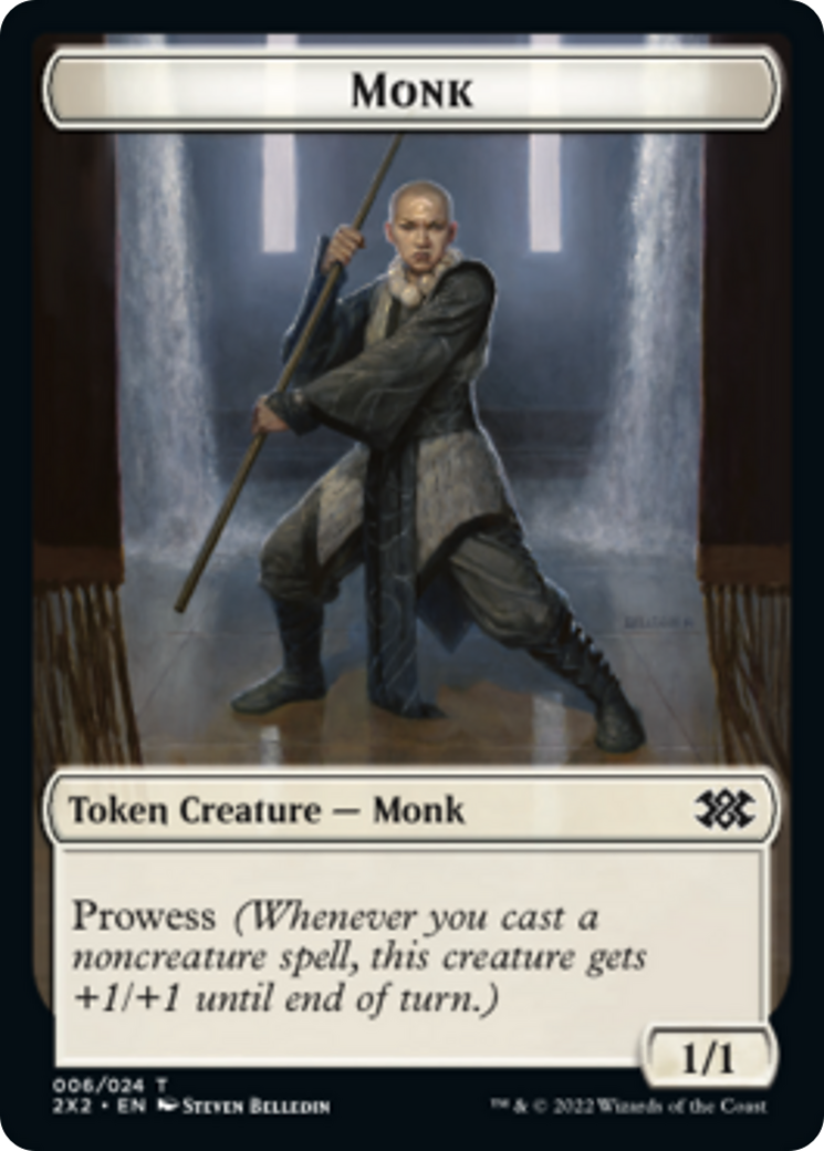 Spider // Monk Double-Sided Token [Double Masters 2022 Tokens] | Black Swamp Games