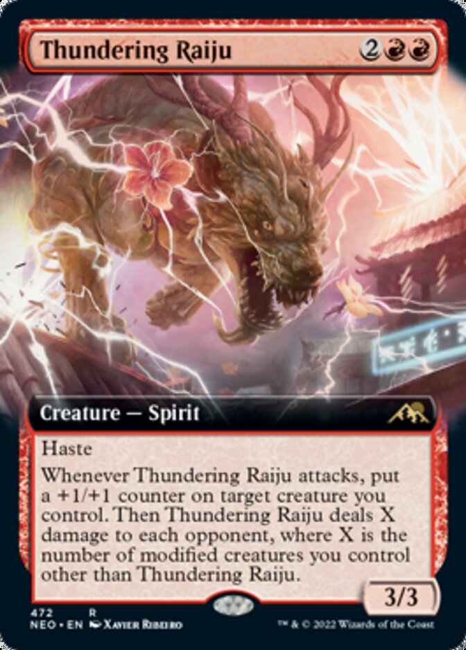 Thundering Raiju (Extended Art) [Kamigawa: Neon Dynasty] | Black Swamp Games