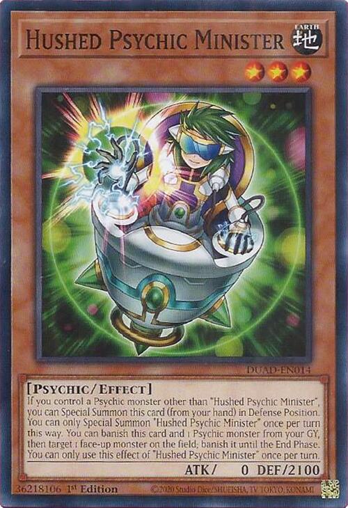 Hushed Psychic Minister [DUAD-EN014] Common | Black Swamp Games