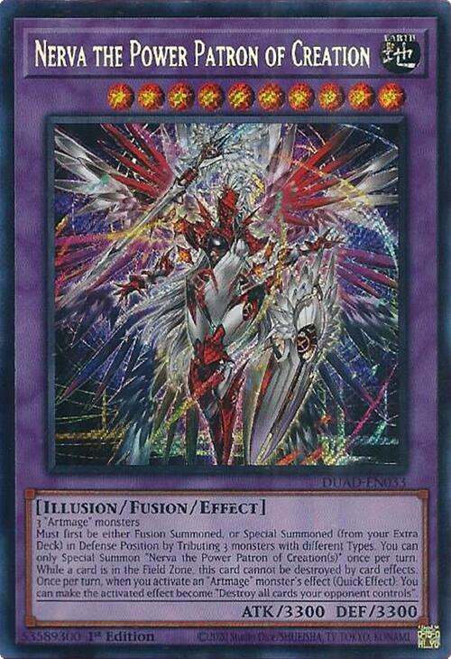 Nerva the Power Patron of Creation [DUAD-EN033] Secret Rare | Black Swamp Games