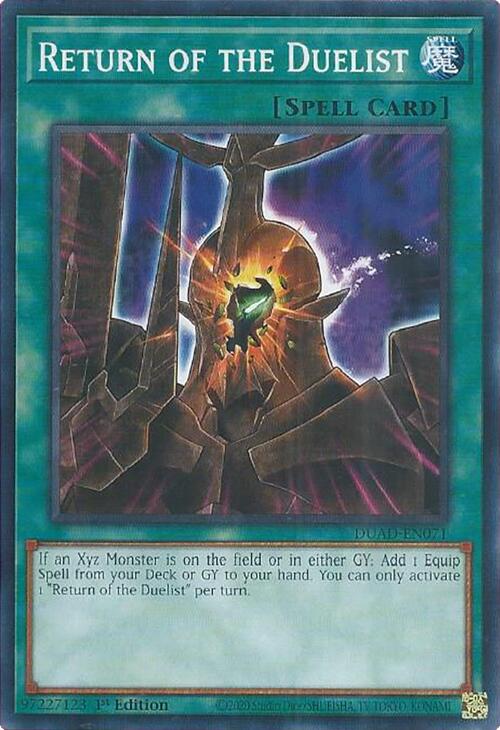 Return of the Duelist (card) [DUAD-EN071] Common | Black Swamp Games