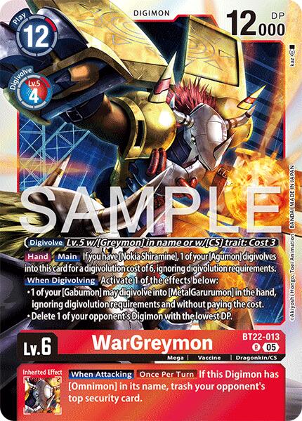 WarGreymon [BT22-013] [Cyber Eden] | Black Swamp Games