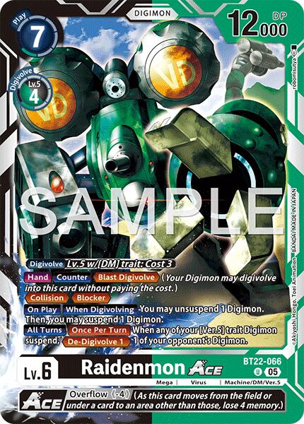 Raidenmon ACE [BT22-066] [Cyber Eden] | Black Swamp Games
