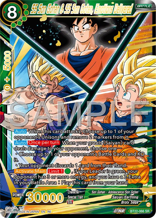 SS Son Gohan & SS Son Goten, Emotions Delivered (Reprint) (BT22-066) [Premium Anniversary Box 2025] | Black Swamp Games