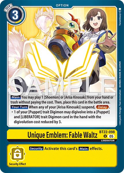 Unique Emblem: Fable Waltz [BT22-098] [Cyber Eden] | Black Swamp Games