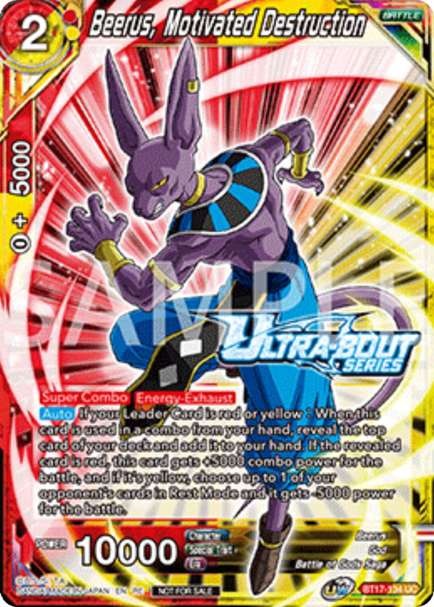 Beerus, Motivated Destruction (Event Pack 17) (BT17-134) [Promotion Cards] | Black Swamp Games