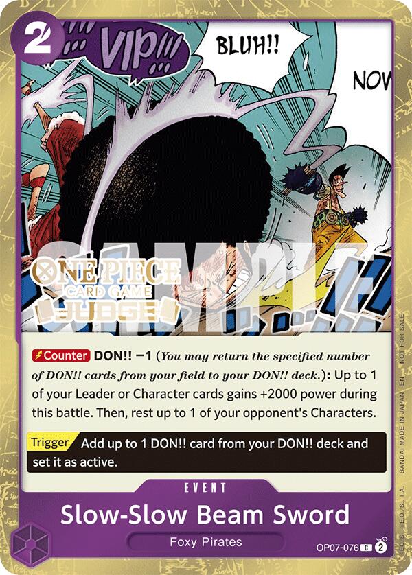 Slow-Slow Beam Sword (Judge Pack Vol. 6) [One Piece Promotion Cards] | Black Swamp Games