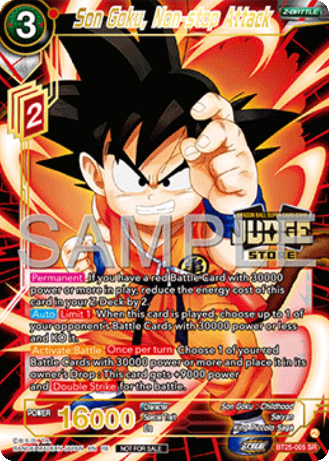 Son Goku, Non-stop Attack (Judge Pack Vol.17) (Store) (BT25-005) [Tournament Promotion Cards] | Black Swamp Games