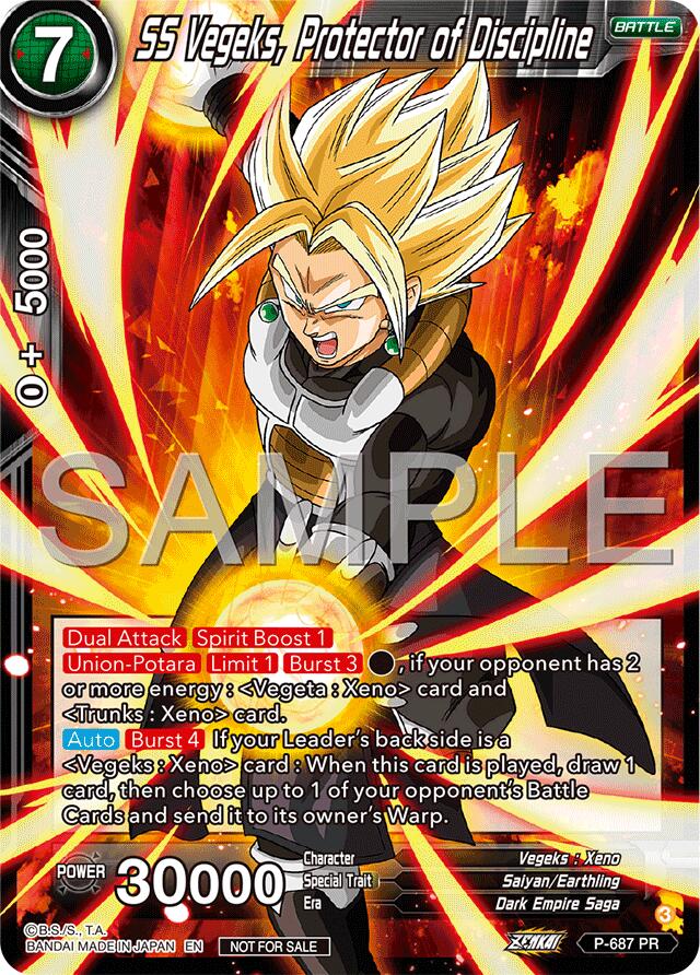SS Vegeks, Protector of Discipline (Zenkai Series Tournament Pack Vol.12) (P-687) [Tournament Promotion Cards] | Black Swamp Games