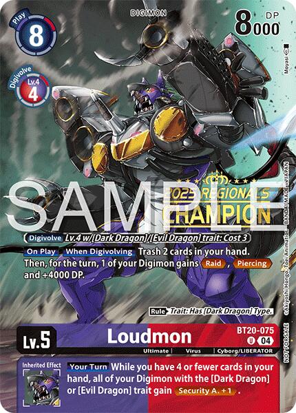 Loudmon [BT20-075] (Regionals 25-26 Season 2 Champion) [Release Special Booster Ver.2.0] | Black Swamp Games