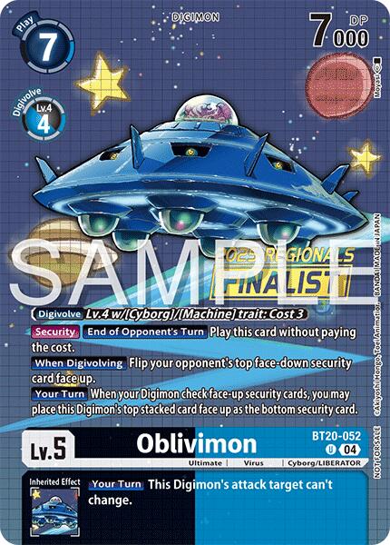 Oblivimon [BT20-052] (Regionals 25-26 Season 2 Finalist) [Release Special Booster Ver.2.0] | Black Swamp Games