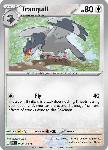 Tranquill (072/086) [Scarlet & Violet: Black Bolt] | Black Swamp Games