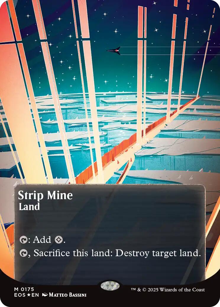 Stripe Mine (0175) (Borderless) (Galaxy Foil) [Edge of Eternities: Stellar Sights] | Black Swamp Games
