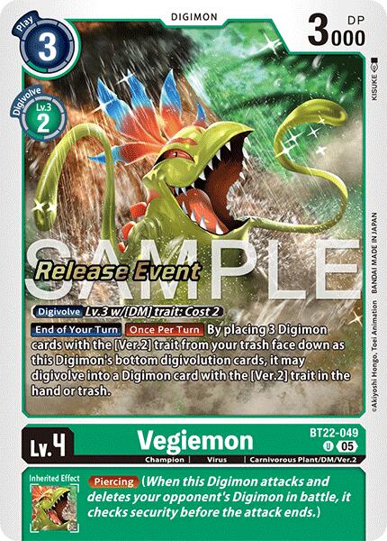 Vegiemon [BT22-049] [Cyber Eden Release Event Cards] | Black Swamp Games