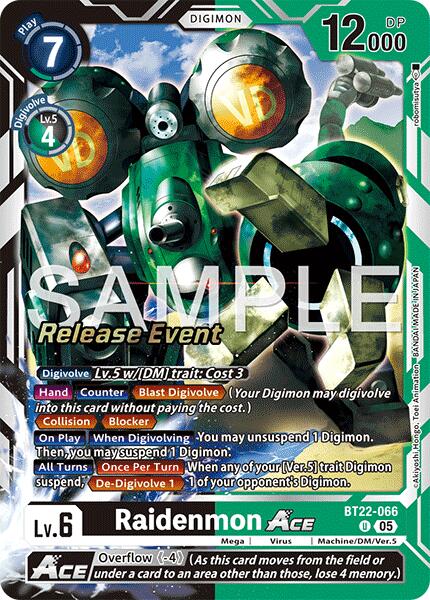 Raidenmon ACE [BT22-066] [Cyber Eden Release Event Cards] | Black Swamp Games