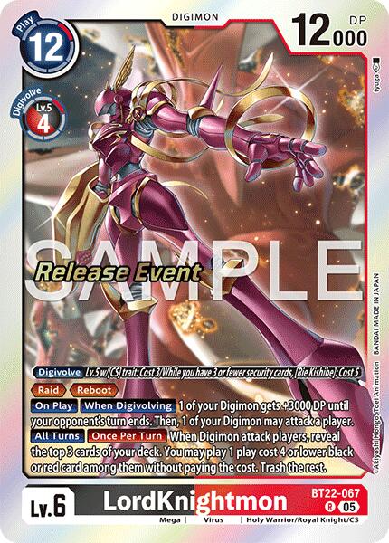 LordKnightmon [BT22-067] [Cyber Eden Release Event Cards] | Black Swamp Games
