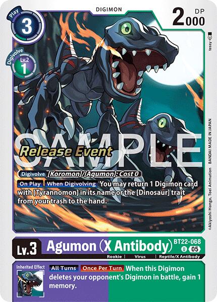 Agumon [BT22-068] (X Antibody) [Cyber Eden Release Event Cards] | Black Swamp Games