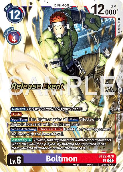 Boltmon [BT22-078] [Cyber Eden Release Event Cards] | Black Swamp Games