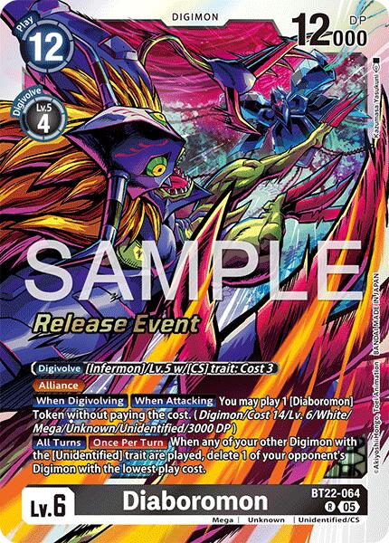 Diaboromon [BT22-064] [Cyber Eden Release Event Cards] | Black Swamp Games