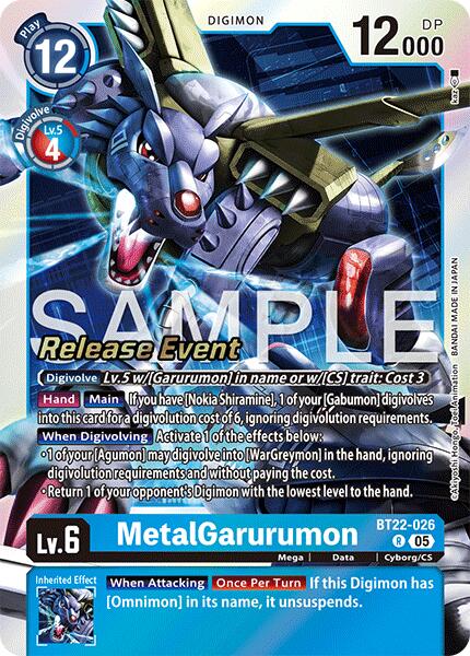 MetalGarurumon [BT22-026] [Cyber Eden Release Event Cards] | Black Swamp Games