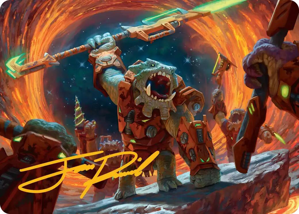 Frontline War-Rager Art Card (Gold-Stamped Signature) [Edge of Eternities Art Series] | Black Swamp Games