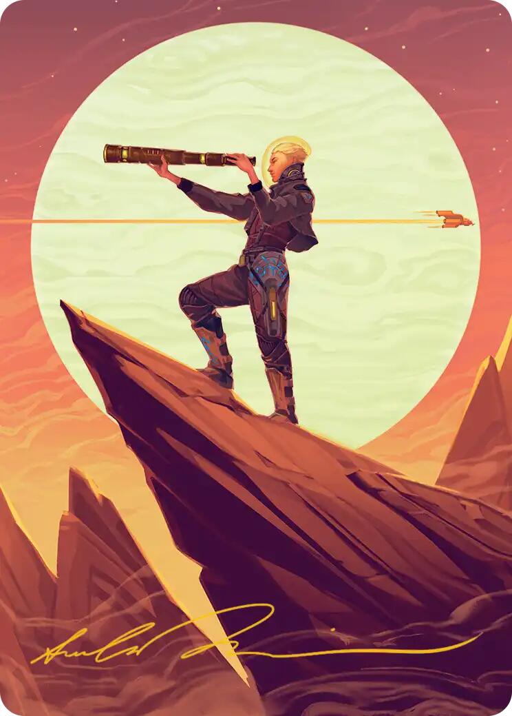 Sami, Wildcat Captain Art Card (Gold-Stamped Signature) [Edge of Eternities Art Series] | Black Swamp Games