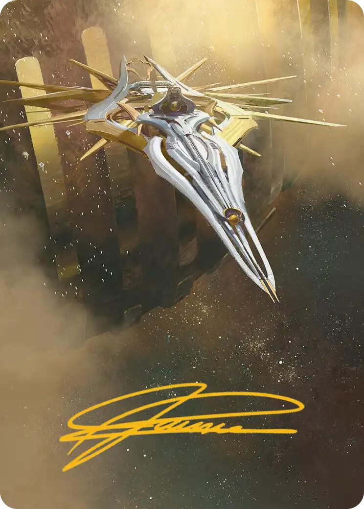 Dawnsire, Sunstar Dreadnought Art Card (Gold-Stamped Signature) [Edge of Eternities Art Series] | Black Swamp Games