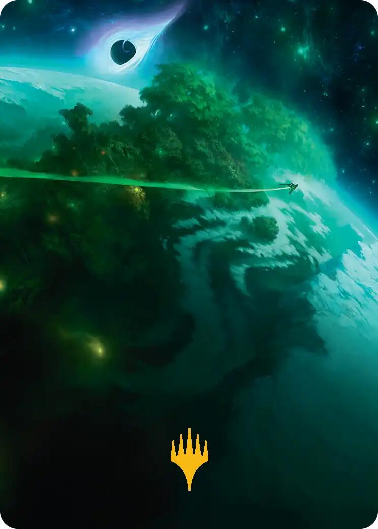Evendo, Waking Haven Art Card (Gold-Stamped Planeswalker Symbol) [Edge of Eternities Art Series] | Black Swamp Games