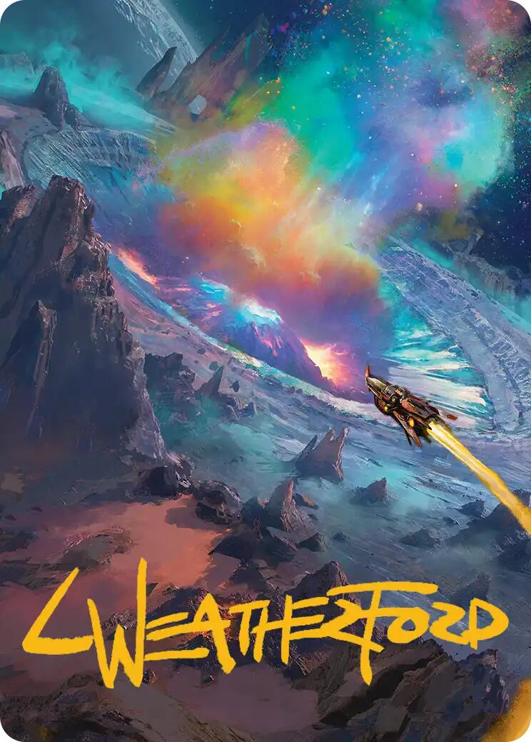 Meteor Crater Art Card (Gold-Stamped Signature) [Edge of Eternities Art Series] | Black Swamp Games