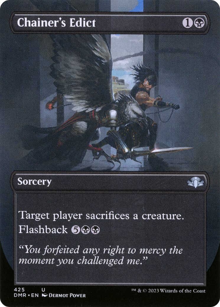 Chainer's Edict (Borderless Alternate Art) [Dominaria Remastered] | Black Swamp Games
