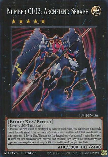 Number C102: Archfiend Seraph [JUSH-EN056] Super Rare | Black Swamp Games