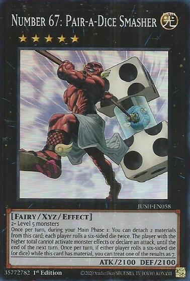 Number 67: Pair-a-Dice Smasher (Super Rare) [JUSH-EN058] Super Rare | Black Swamp Games