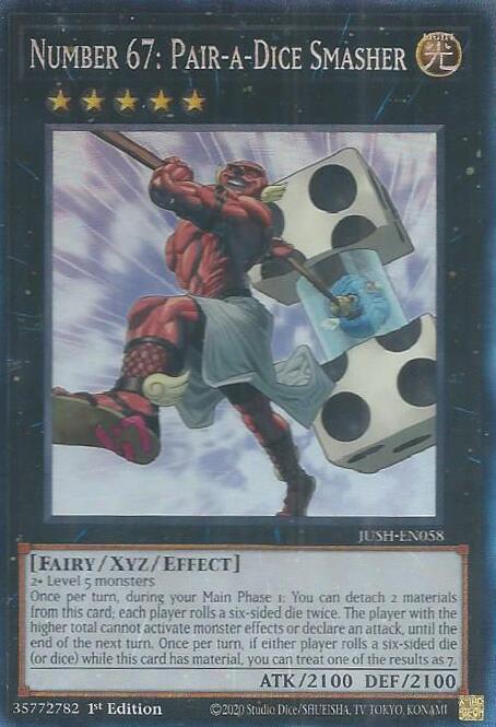 Number 67: Pair-a-Dice Smasher (CR) [JUSH-EN058] Collector's Rare | Black Swamp Games