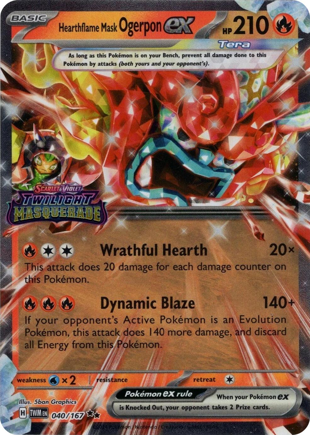 Hearthflame Mask Ogerpon ex (040/167) (Stamped) [Miscellaneous Cards] | Black Swamp Games