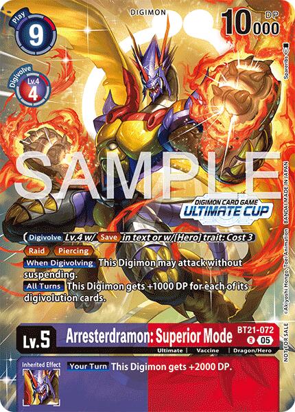 Arresterdramon: Superior Mode [BT21-072] (Ultimate Cup 25-26 Season 2) [World Convergence] | Black Swamp Games
