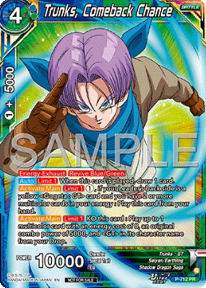Trunks, Comeback Chance (Ultra-Bout Series Tournament Pack Vol.13) (P-712) [Tournament Promotion Cards] | Black Swamp Games