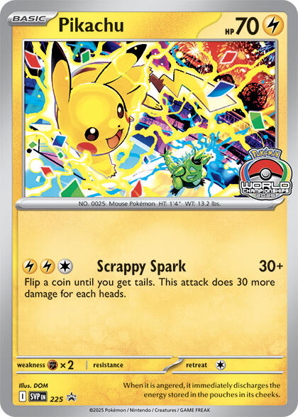 Pikachu (225) (World Championship 2025) [Scarlet & Violet: Black Star Promos] | Black Swamp Games