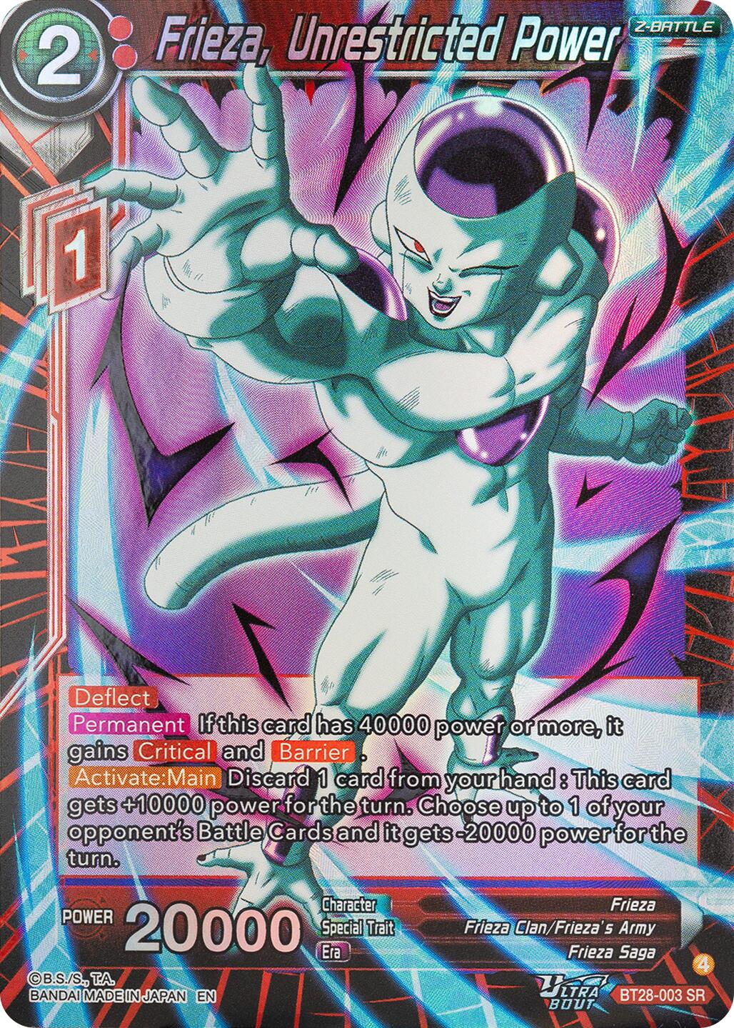 Frieza, Unrestricted Power (BT28-003) [Prismatic Clash] | Black Swamp Games