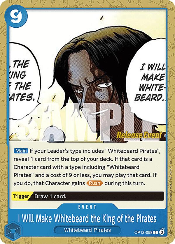 I Will Make Whitebeard the King of the Pirates [Legacy of the Master Release Event Cards] | Black Swamp Games